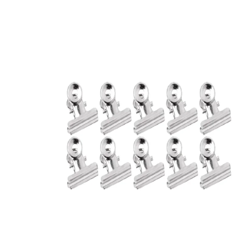 

10Pcs Metal Bulldog Grip Clip Food Sealer Bag Clamp Paper Document Ticket Binder