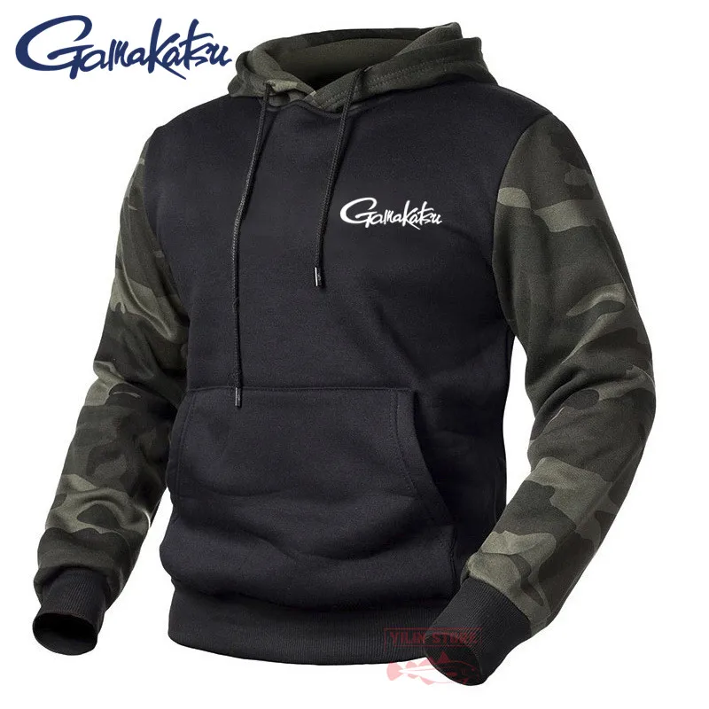 

Gamakatsu Fishing Clothes Autumn Camouflage Pullover Sweater New Men's Long-sleeved Hooded Jacket Outdoor Sports Fishing T-shirt