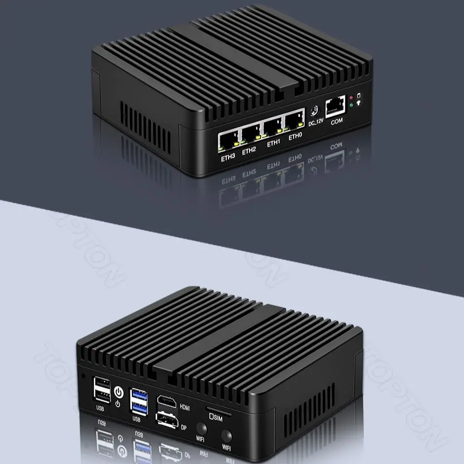 Intel Celeron N5105 4x i225-V B3 2.5G LAN AES-NI Fanless Firewall Pc Router Supports OS Like Sophos, pfSense, Untangle, Ubuntu