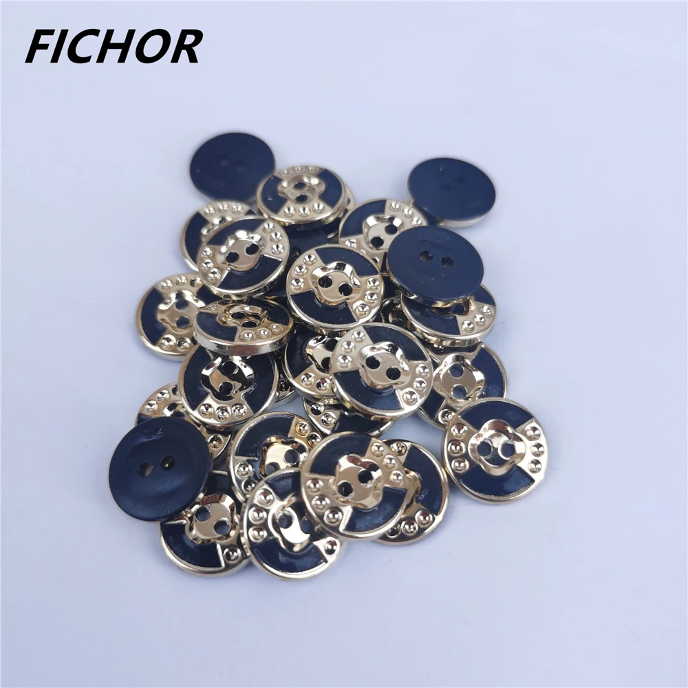 Пуговицы полимерные золотистые с 2 отверстиями 12 5 мм 30/50 шт. |