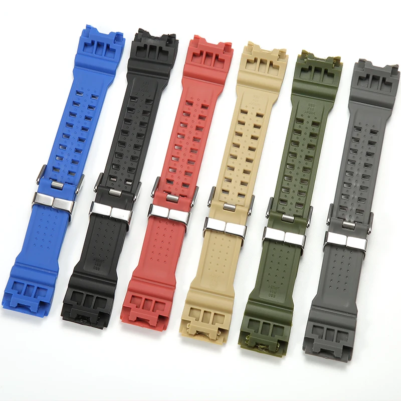 Фото Красочные аксессуары для часов из смолы, подходящие для Casio GWG-1000, ремешок для ремонта, мужской спортивный водонепроницаемый резиновый ремешок для часов №2