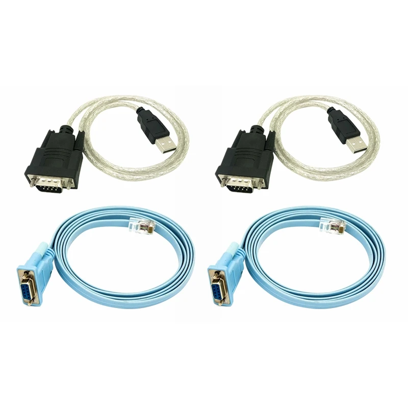 

Качественный сетевой кабель RJ45 2 шт., серийный кабель Rj45 к DB9 и RS232 к USB (2 в 1), адаптер Ethernet CAT5, кабель консоли LAN