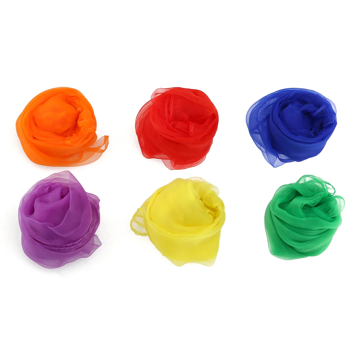 

6 Pcs 70x70cm Scarves Square Clothes Accessory Performing Props for Dance Daily Used Juggling