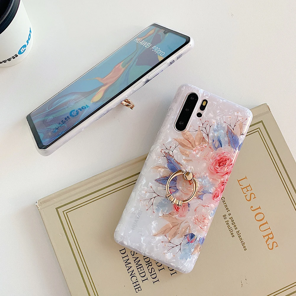 

Cover per telefono anello fiore retro per Samsung S21 S20 S9 S10 Plus nota 20 custodia Ultra Note 10 Pro Cover posteriore morb