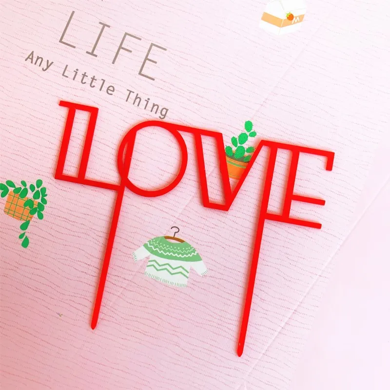 

Красный акриловый топпер для торта MJCakedecor