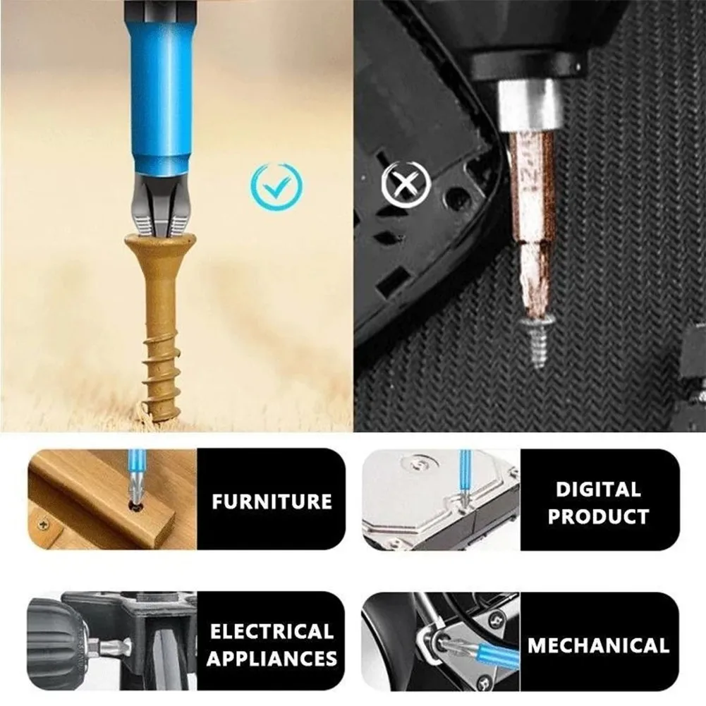 

7Pcs Magnetic Anti-Slip Drill Bit PH2 Electric Screwdriver Bit Strong Magnetic Wind Batch Head Screwdriver Head Bits