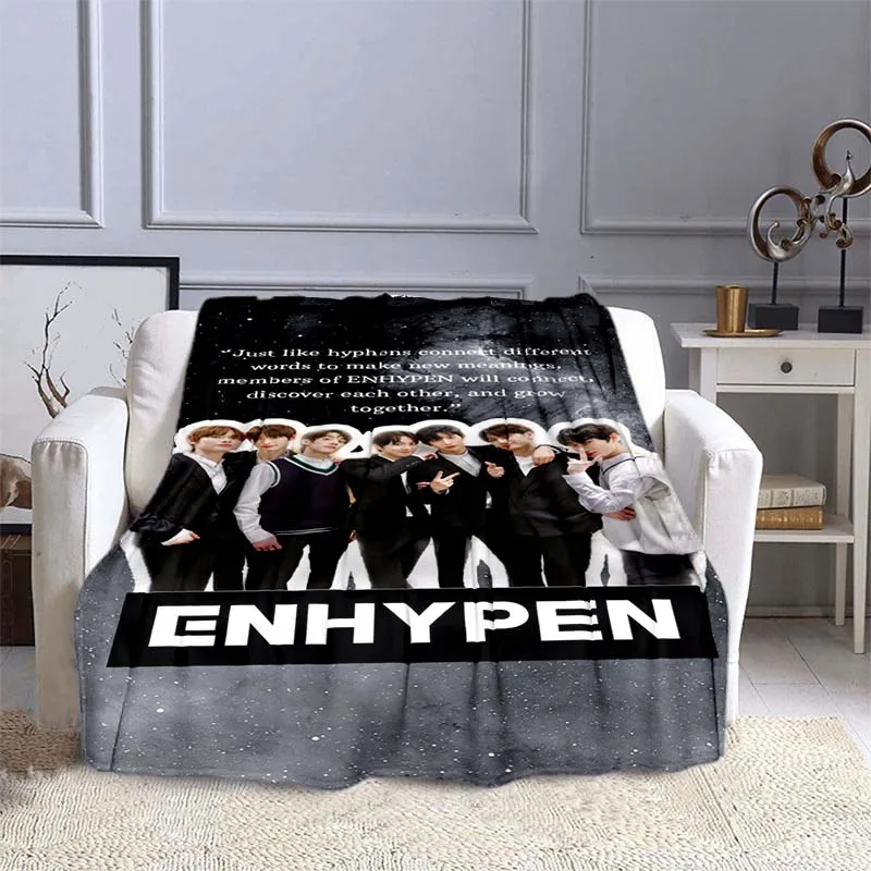 

Kpop Group, одеяло Enhypen, покрывало в клетку, плюшевое одеяло, Корейская группа, для мальчиков, для гостиной, спальни, кондиционера, обогревающий че...