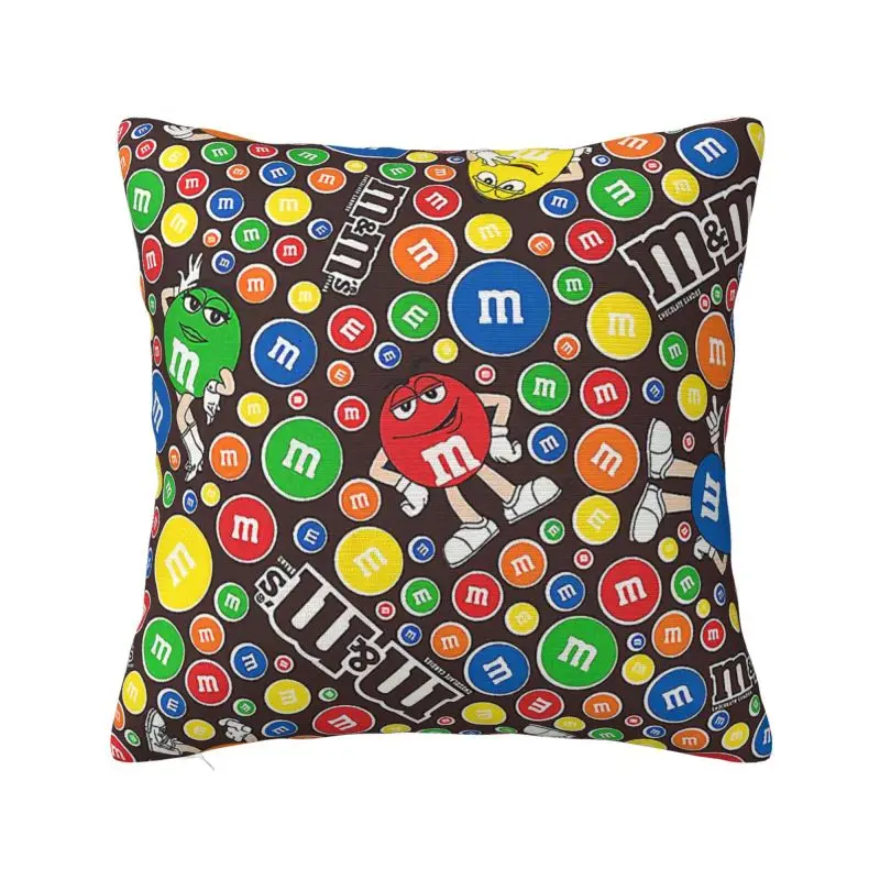 

Funny M&M's Chocolate Collage Pillow Chair Cushion Square Pillowcase
