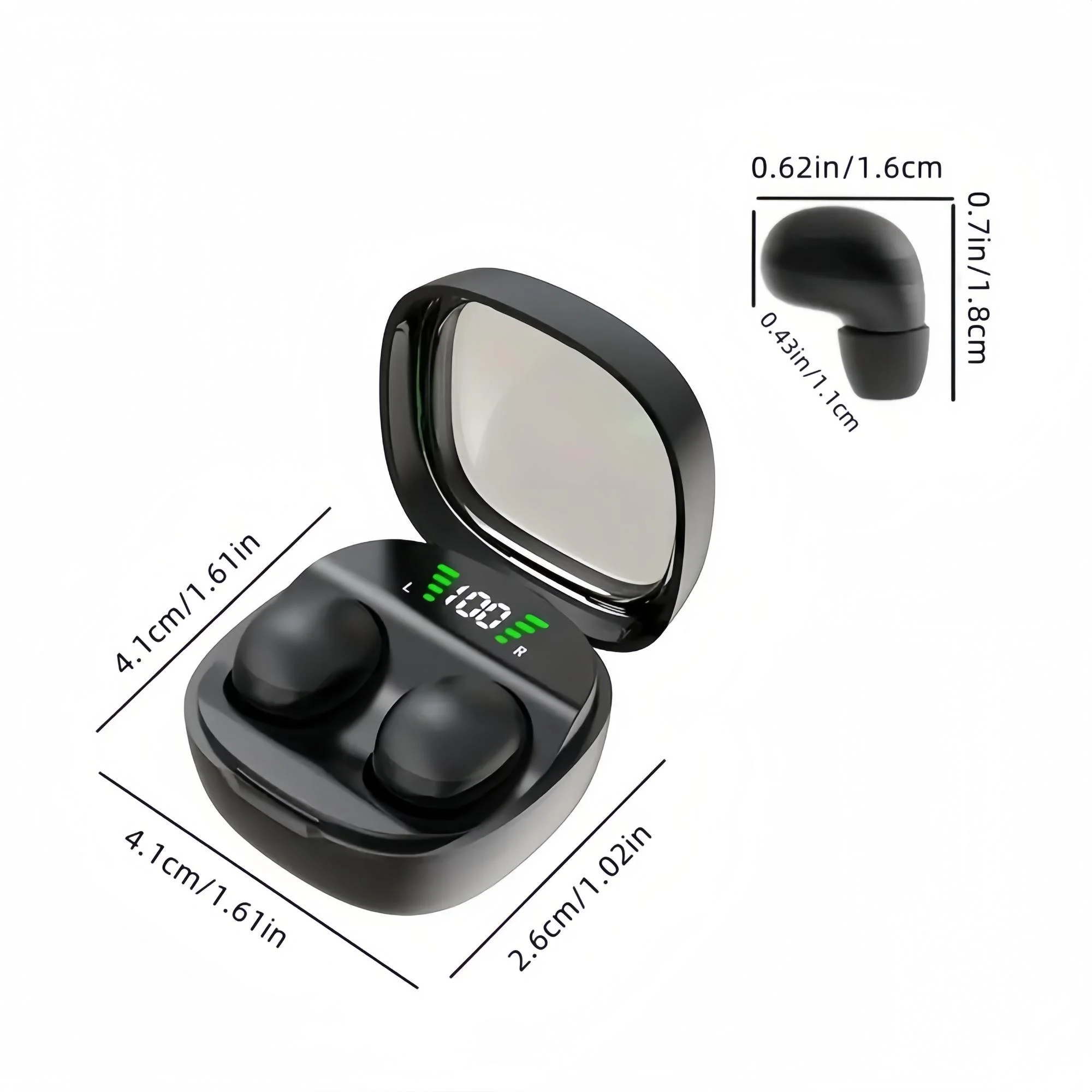Фото Миниатюрные невидимые беспроводные Bluetooth-наушники TWS для сна, стерео, для спорта, игр и работы, внутриканальные, с длительным временем работы, HD-звонки №2