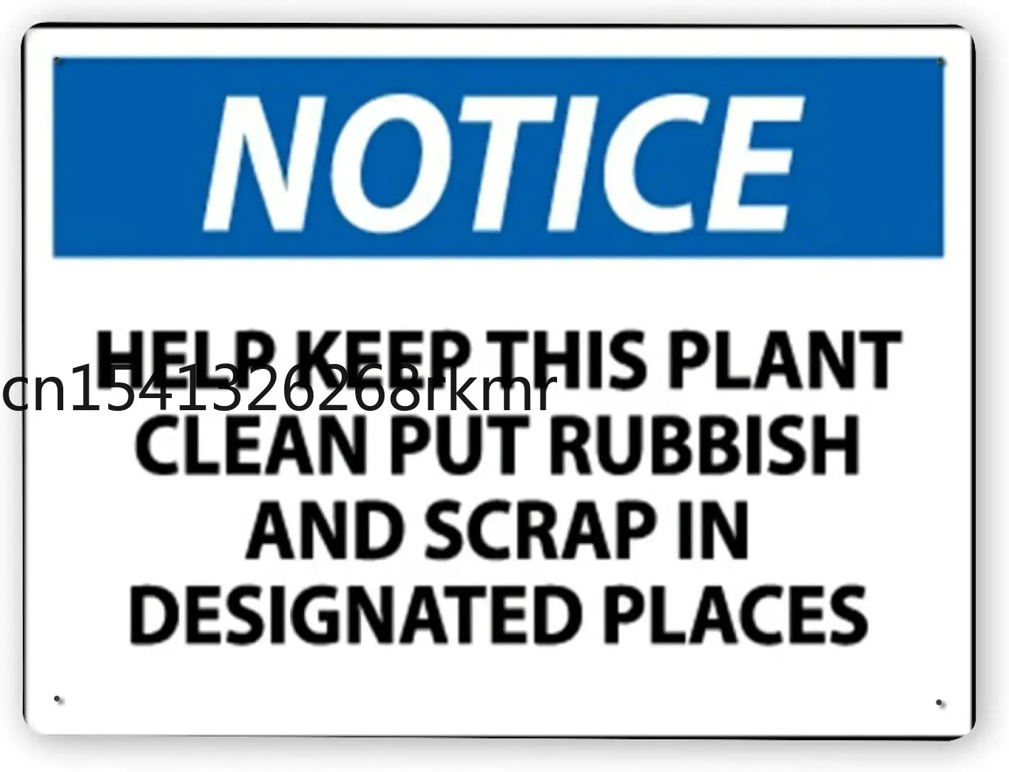 

Beware Danger Safety SignNotice Help Keep This Plant CleanWarning Metal Tin Sign 8x12 Inch