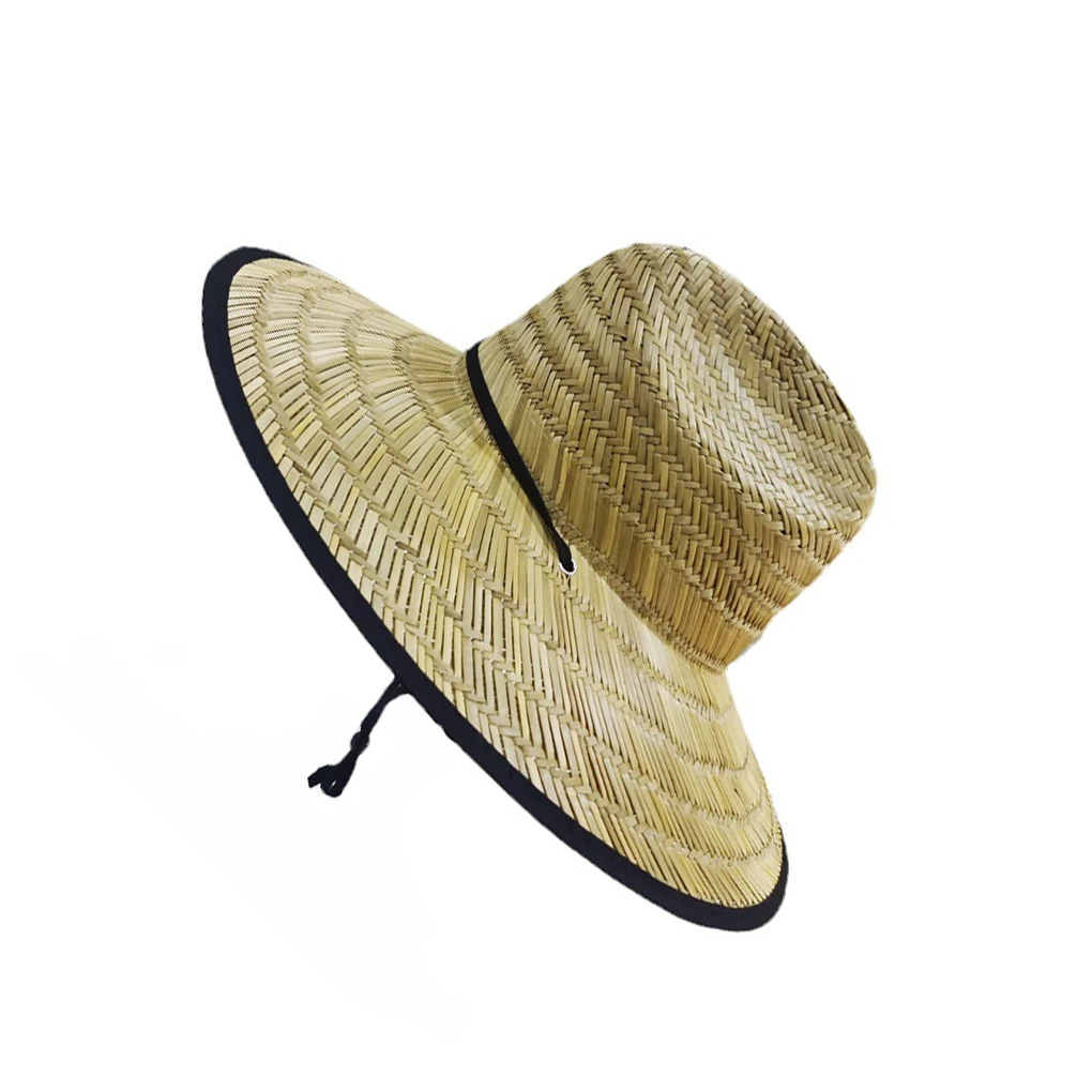 

Wheat Straw Beach Hat Handmade Braided Outside Seaside Camping Cap Gift