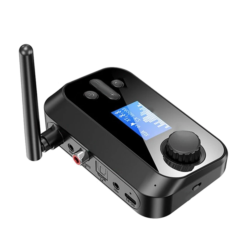 

Bluetooth 5.1 Audio Receiver Transmitter 2-In-1 Fiber Coaxial Wireless Audio Adapter With Screen TF Card MP3 Player
