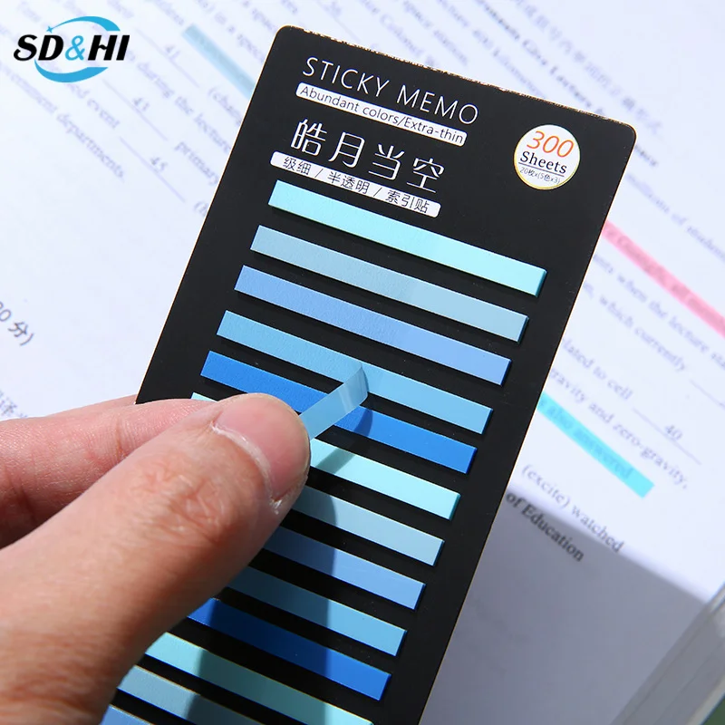 300 листов полупрозрачные радужные цвета указатель липкие заметки бумажная