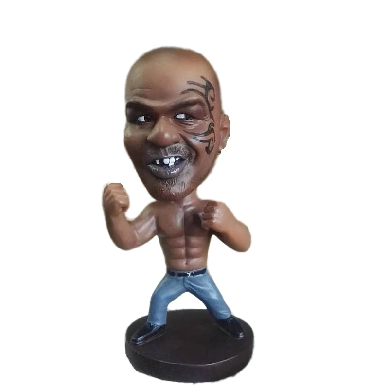 Hot Boxer Actor Boxing Champion Famous Shaking head Mike Tyson Action figure Statue Bobble Head Fighting character Car decor toy