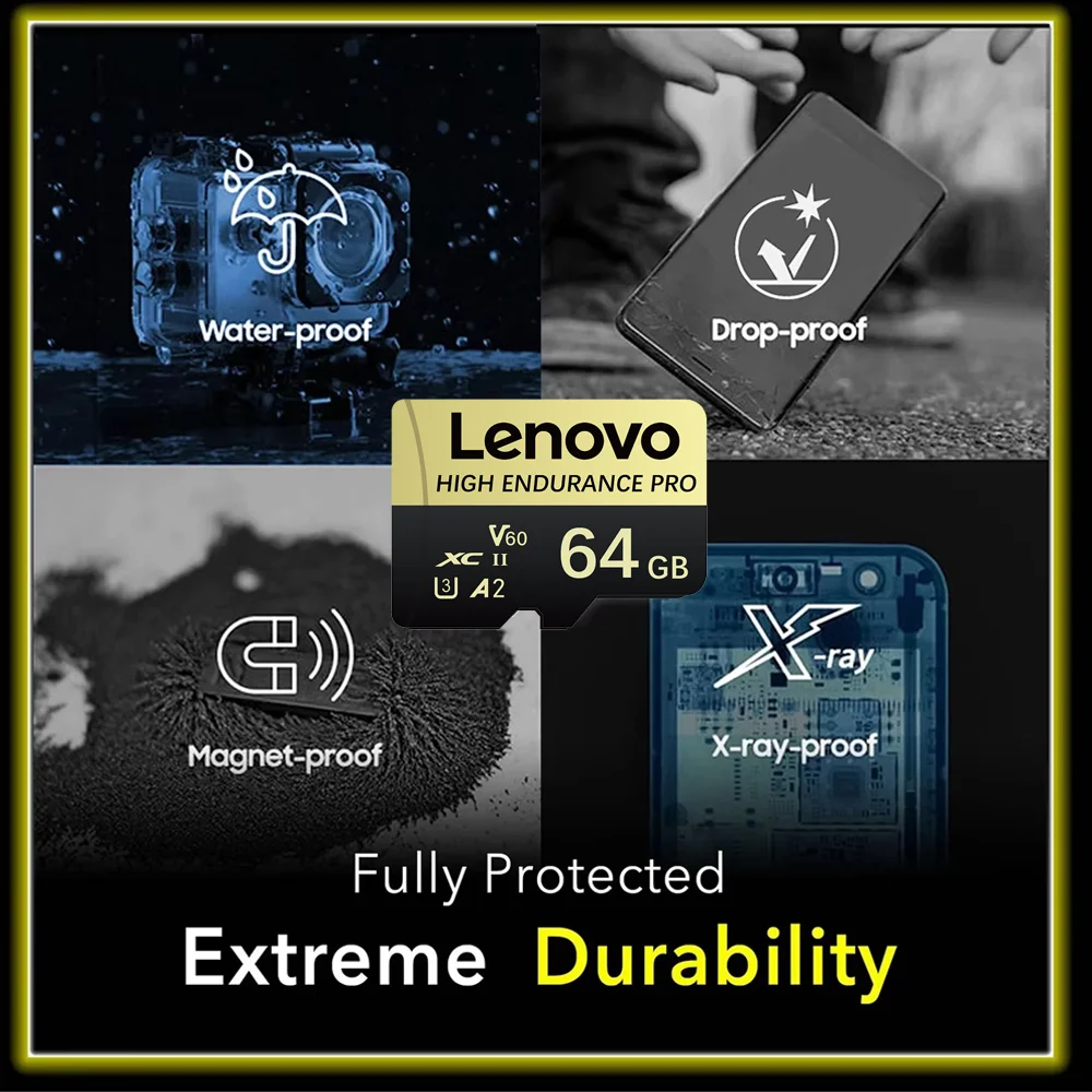 Фото Карта памяти Lenovo SD/Micro SD 512 ГБ 256 ГБ 64 ГБ Class10 U3, сверхскоростная, для экшн-камер, видео 4K, Nintendo Switch, планшетов №2