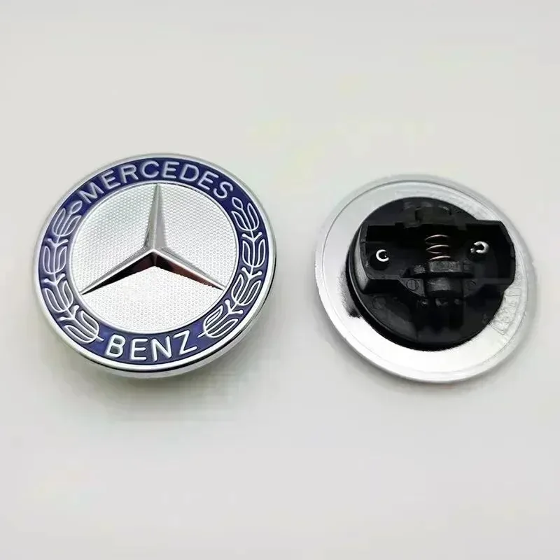 Фото 1 шт. 57 мм Звездообразный плоский значок-эмблема на капот для Mercedes-Benz W204 W124 W201 W202 W212 W220 W205, автомобильный аксессуар №5
