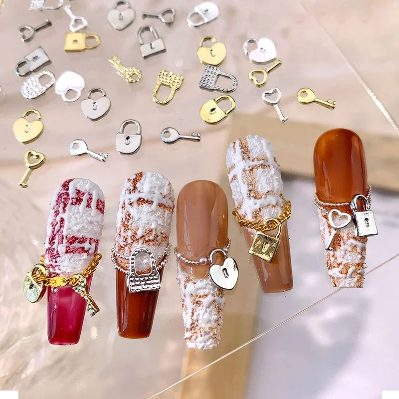 Мини-брелок для ключей из сплава глянцевые золотистые серебристые металлические