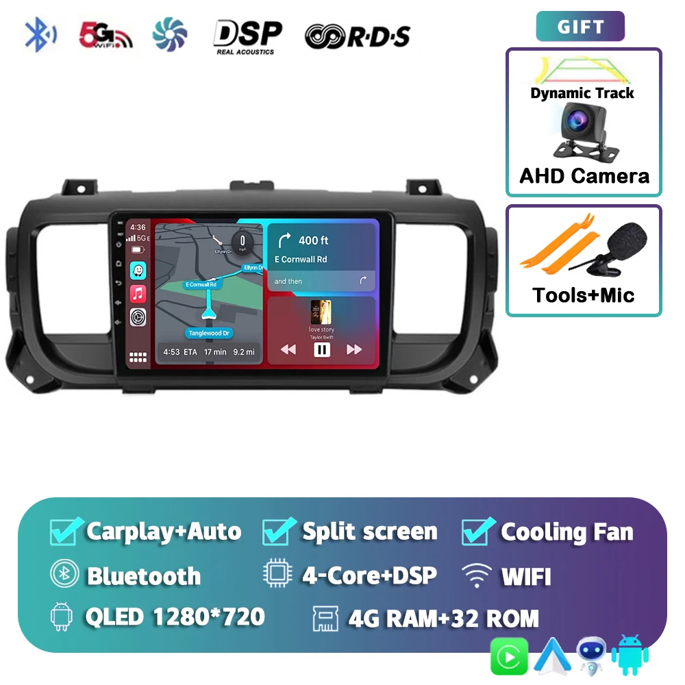 

Автомобильное радио Carplay Android 15 для Citroen Jumpy 3 2016-2021 Peugeot Expert 3 2016-2021, мультимедийный видеоплеер, 2din, стерео