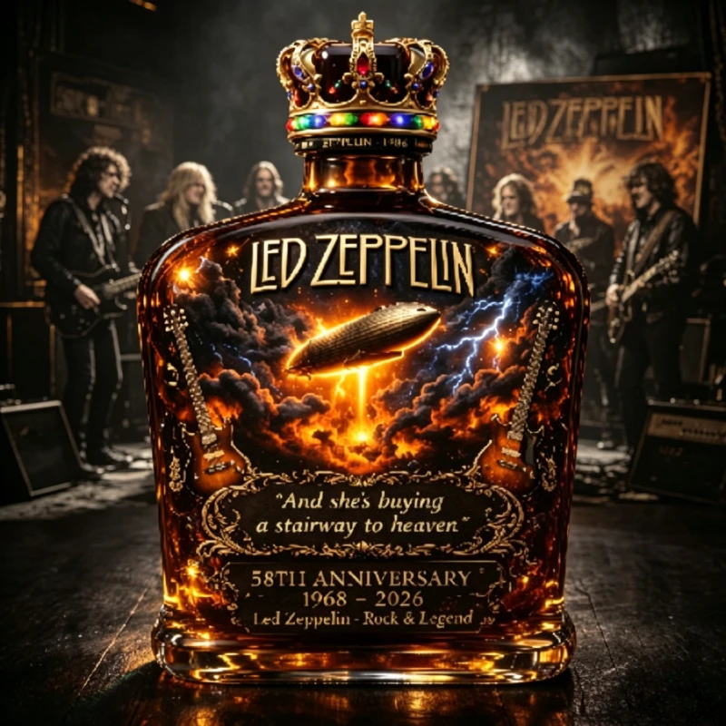 Фото Фляга для виски Led Zeppelin к 58-летию группы, портативная фляжка из нержавеющей стали, бутылка для вина, подарок для фанатов рока №2