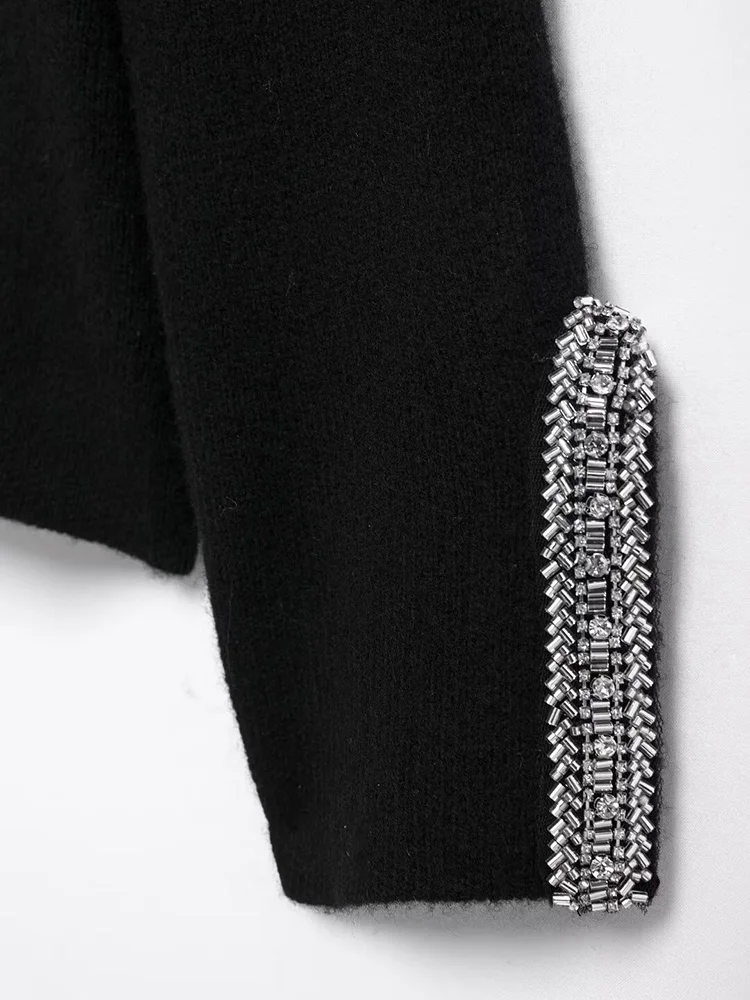 Новинка 2024 осенне-зимняя женская куртка с круглым вырезом мода декоративный топ