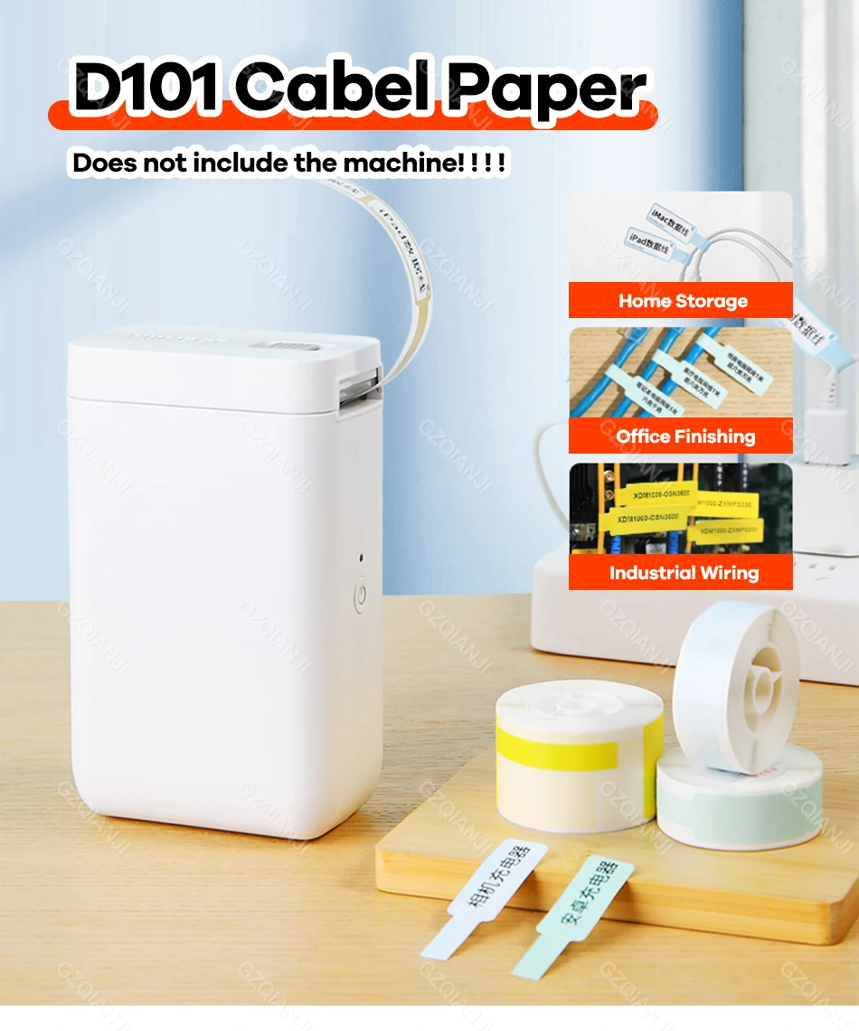 

Niimbot D101 Label Maker Paper Sticker Label Printer Waterproof Anti-Oil Jewelry Tags Price Wire Cable for Store Home Use