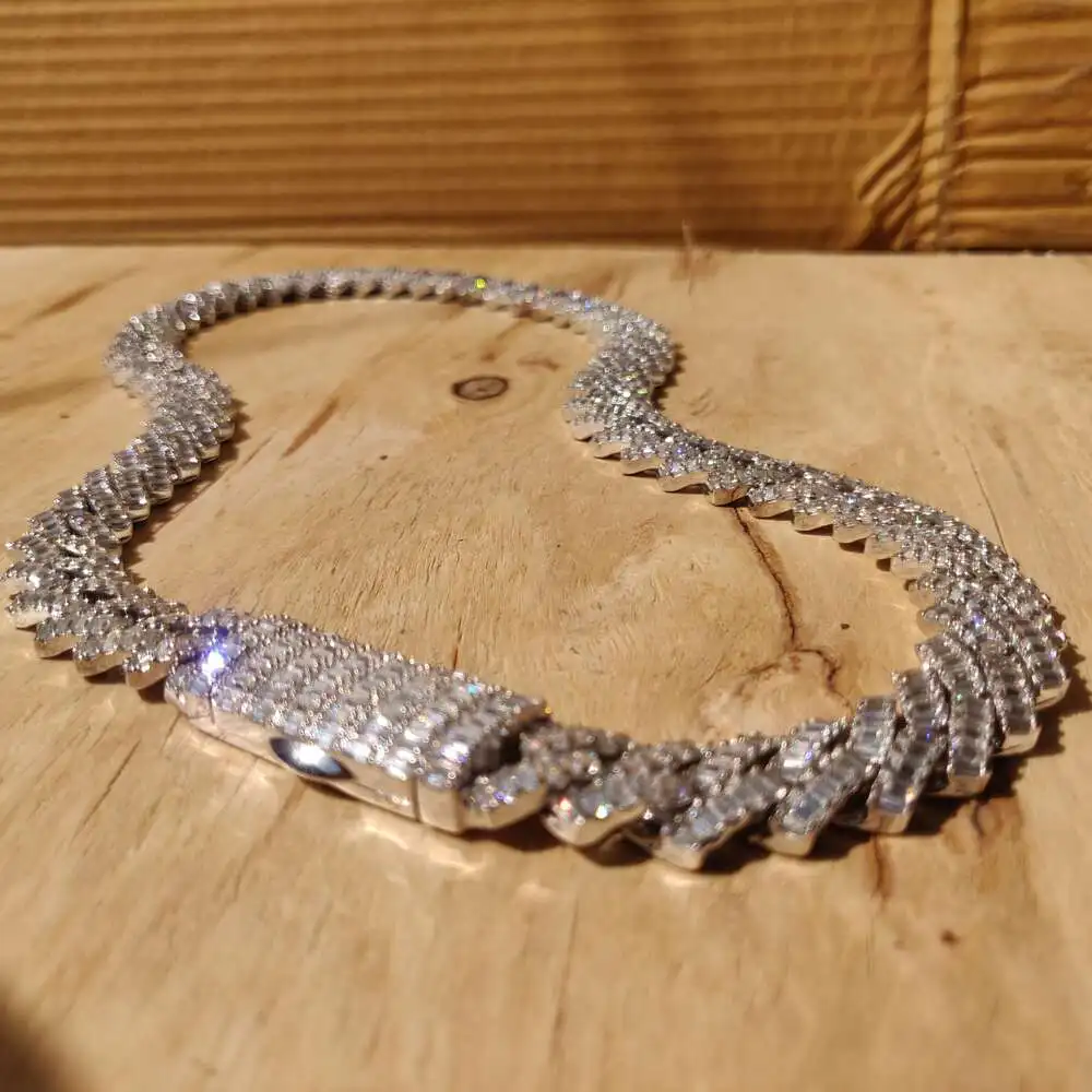 XCL Муассанит Бриллиантовая Кубинская Цепочка