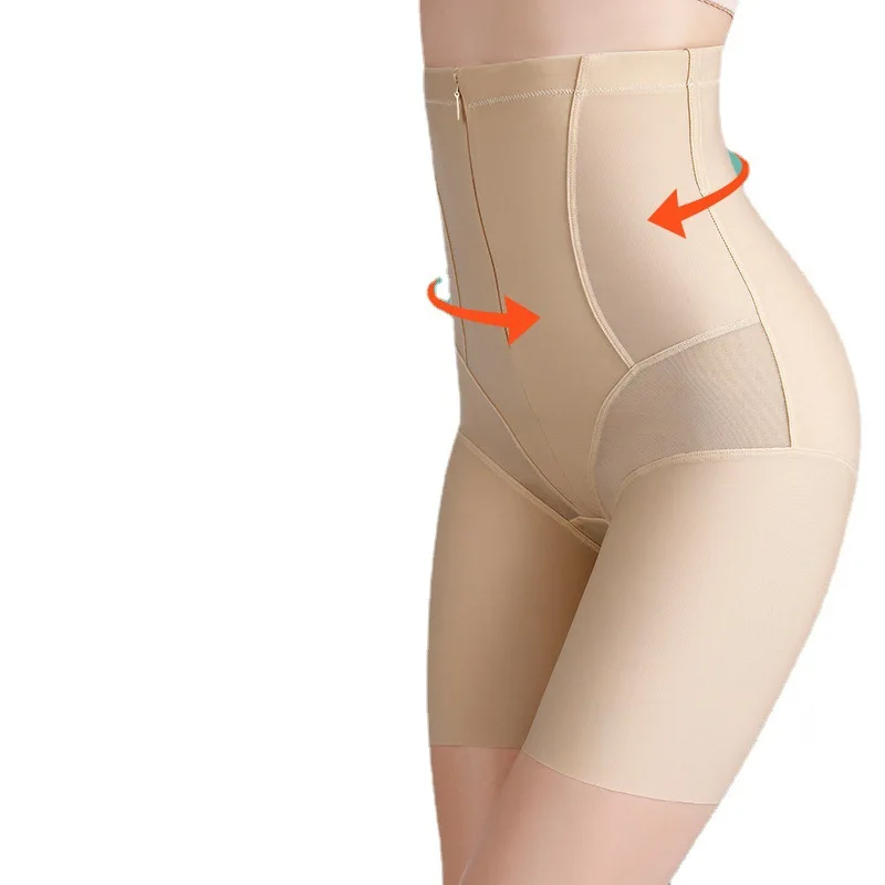 Abdominal Tightening Pants Summer Thin High Waist Shaping Pants Hip Lifting Zipper Postpartum Recovery Body-building Panty