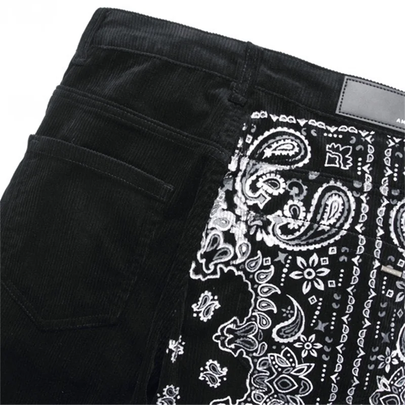 EH·MD® Hand Embroidered Jeans Men National Style Pattern Personality Cotton High Elastic Slim Trousers 3D High Street Wash 2023