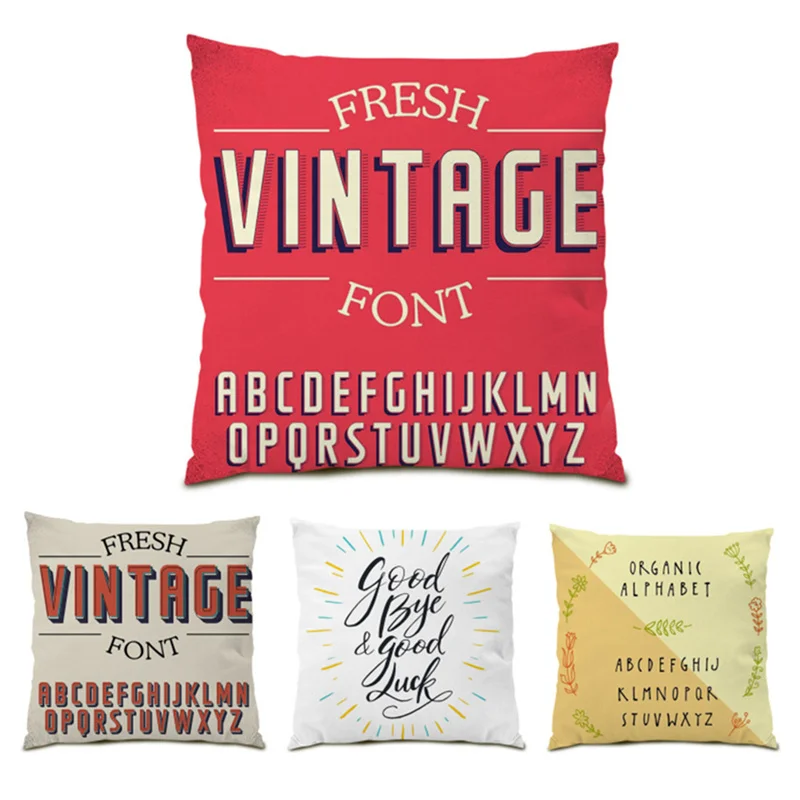 

Cushion Cover Velvet Comfortable Chair Sofa Alphabet Non-Fading Simple Rocking Headboards Pillowcase Durable Seat Back Car E1204