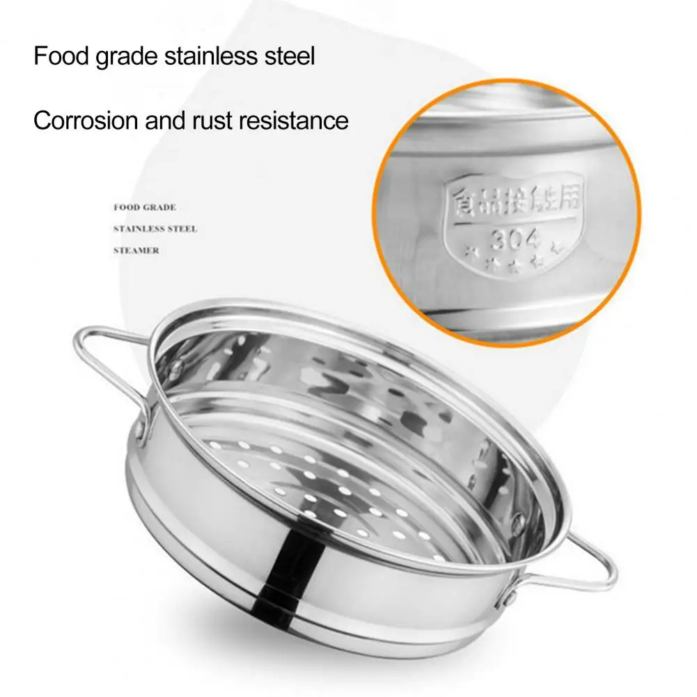 

Durable Dumpling Steamer Convenient Cleaning with Handle Stainless Steel Dumpling Steamer Smooth Food Steamer Bakery Accessory
