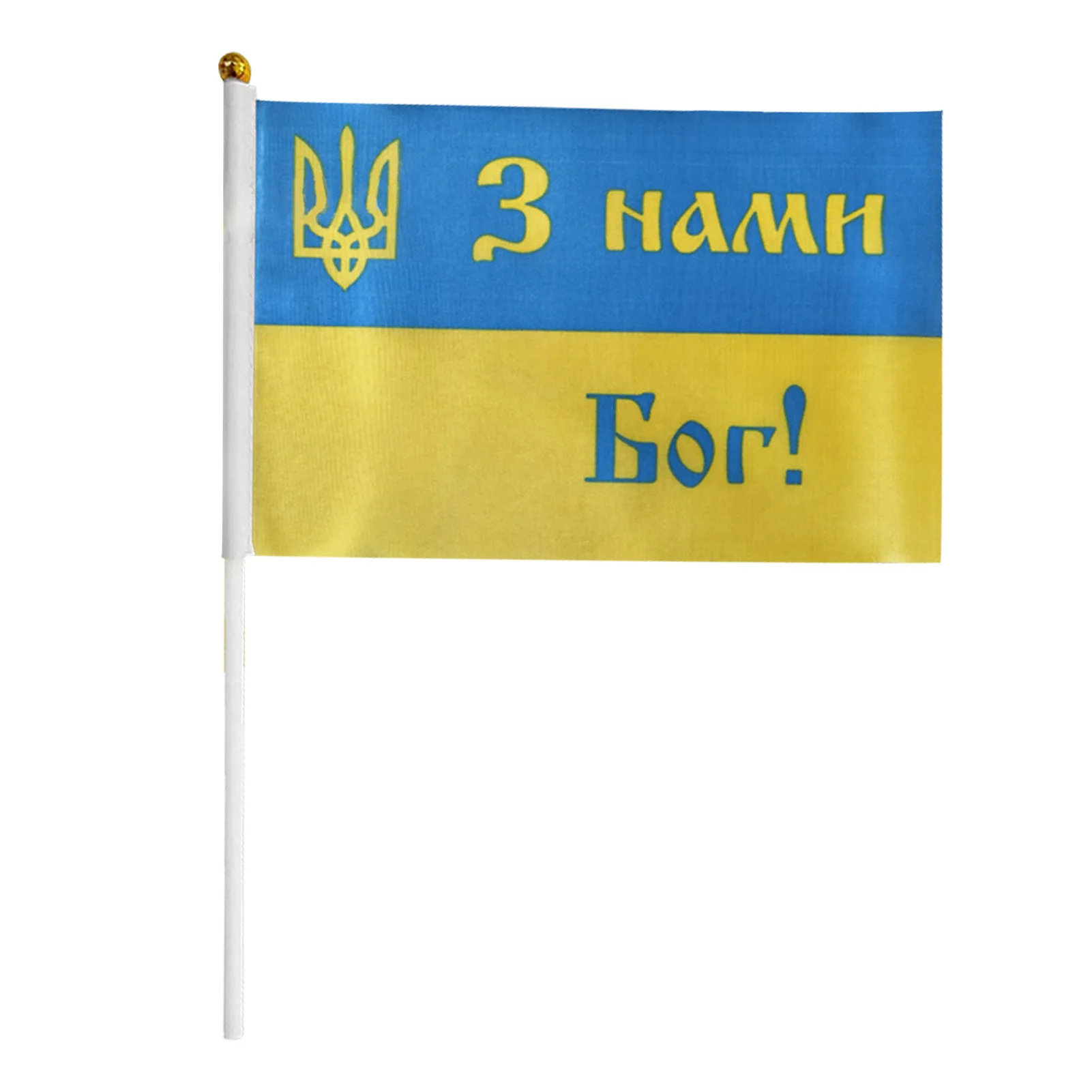 

100Pcs Ukraine Handheld Flags 8.2x5.5 inch Ukrainian National Mini Stick Flag with Flagpole for Party Festival Parades Decor