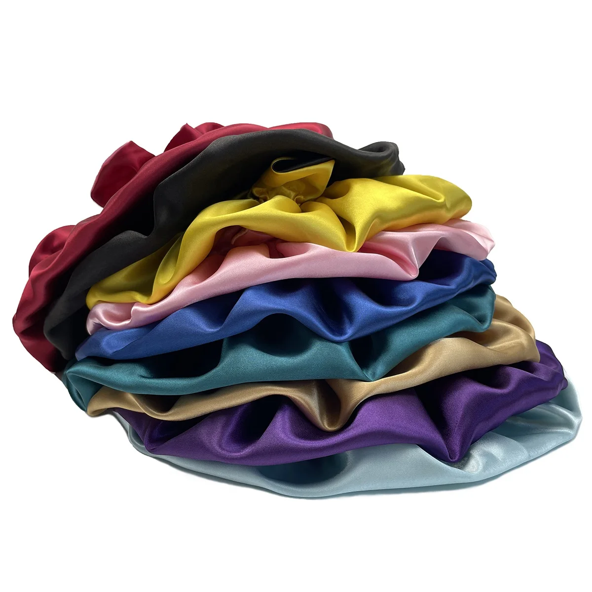 Новая однотонная женская Атласная шапочка Модная шелковая большая для леди