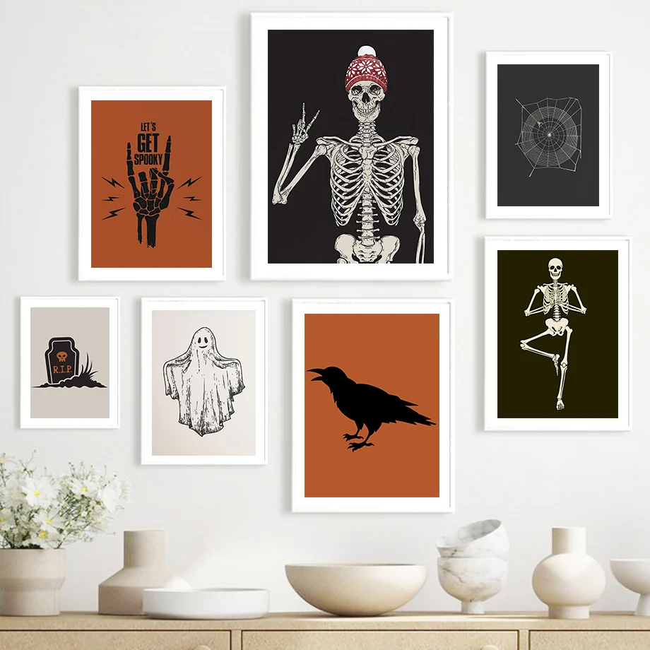 

Halloween Ghost Funny Wall Art Canvas Painting Nordic Posters And Prints Wall Pictures For Living Room Home Decor