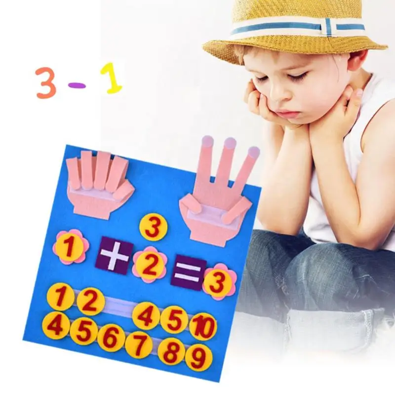 

Kid Montessori Toys Felt Finger Numbers Math Toy Children Counting Early Learning For Toddlers Intelligence Develop Toys 30*30cm