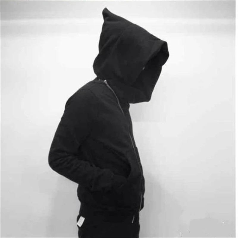 Y2K Emo Men Black Streetwear Hoodie Zip Up Hoodies Grunge Oversized Sweatshirt Gothic Harajuku Cloak Jacket Hooded Alt Clothes