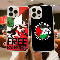 palestine flag phone case for iphone 12 pro max 13 11 mini 6 6s 7 8 plus x xr xs xsmax se2020 transparent cover