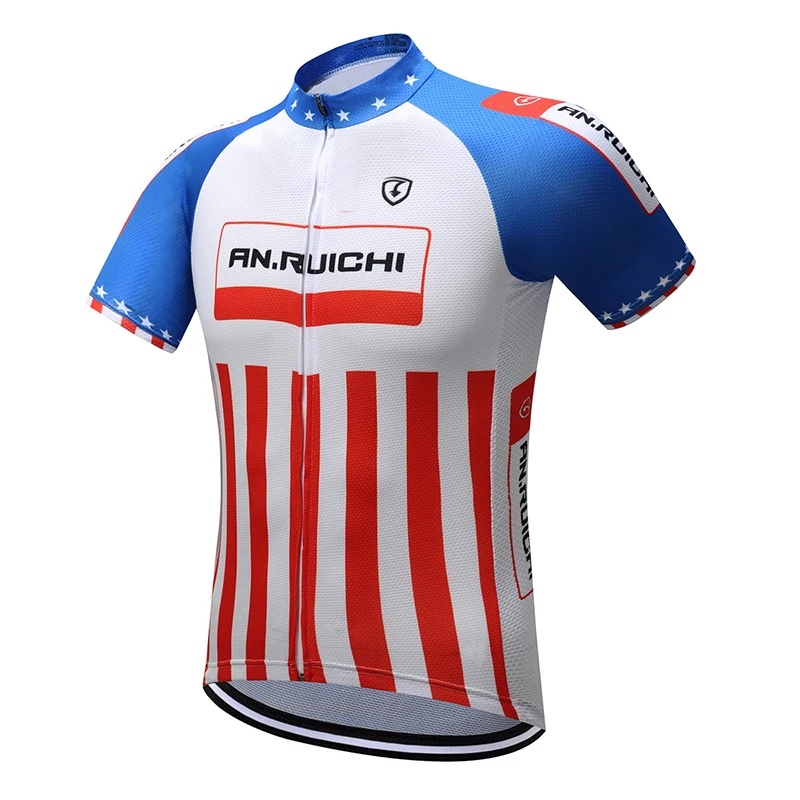 

Summer Cycling Jersey Contrast Color Red Stripes Breathable Quick Dry Short Sleeve Riding Jerseys Customized/Wholesale Service