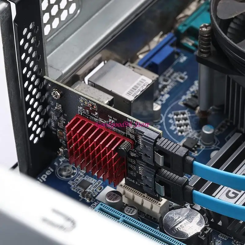 Фото 2-портовая карта расширения PCI-E GEN3, 6 Гбит/с, двойной адаптер sata3.0 Fast PCIE, чип JMICRON + чип JMB582, полная №3
