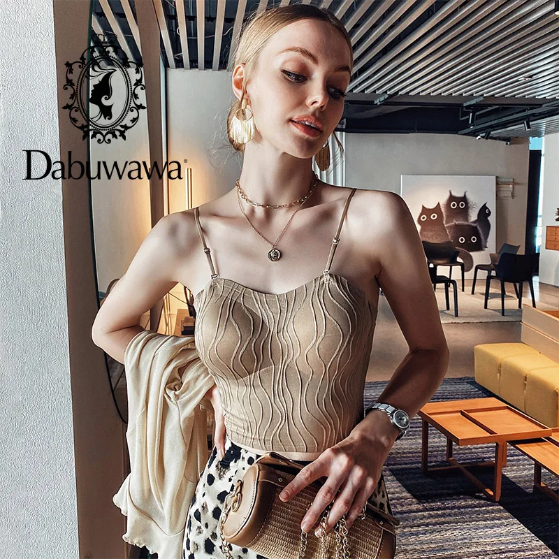 

Dabuwawa Sexy Lace Spaghetti Strap Crop Top Women Club Bodycon Sleeveless Solid Cami Female Slim Short Tank DF1BVS019