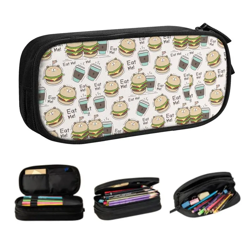 Cases Girl Boy Large Storage Coffee Cup Pencil Bag Pouch Students Stationery