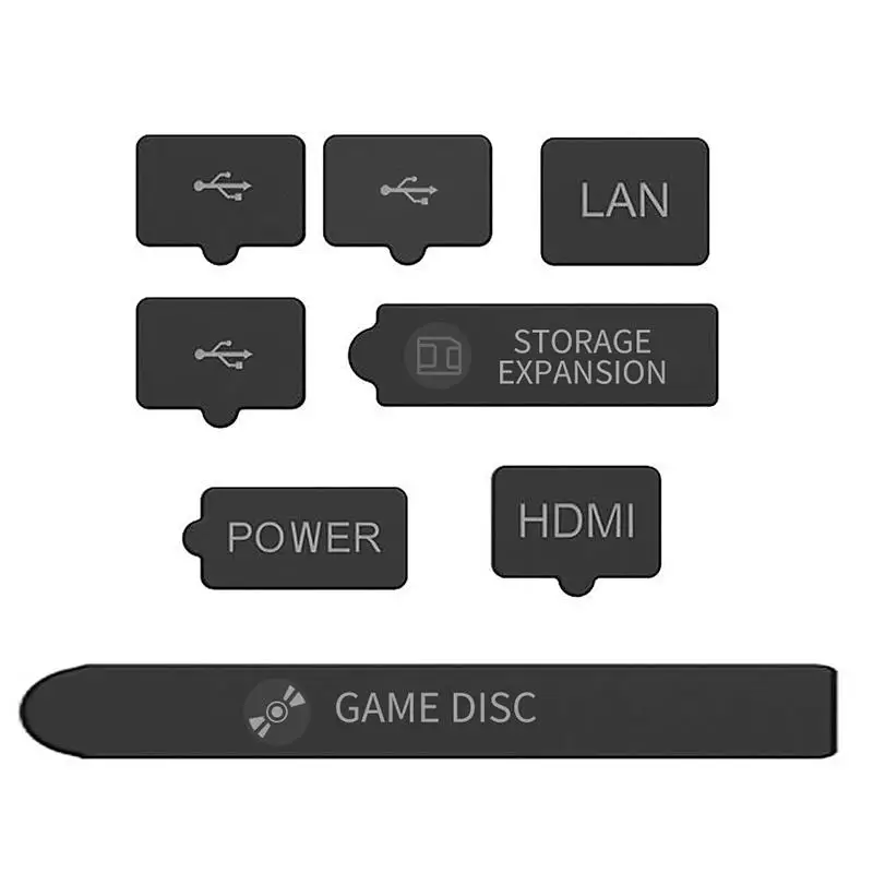 

8pcs Anti Dust Plug Set Compatible For Series S X Console Host Port Filter Jack Connector Silicone Cover