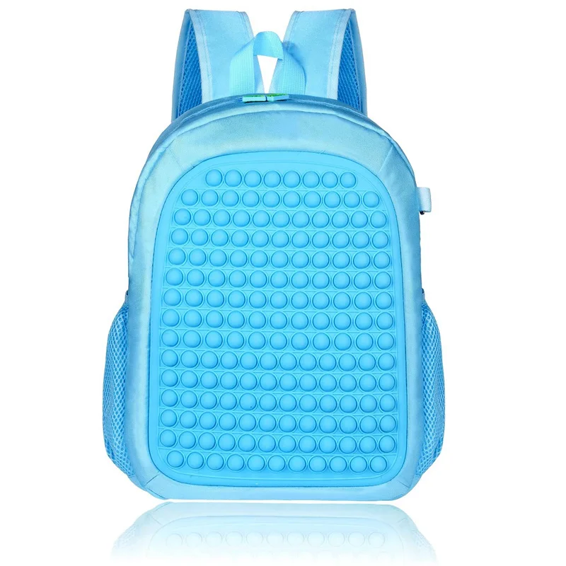 

Большой Рюкзак-антистресс для мальчиков и девочек, сенсорные силиконовые дорожные школьные принадлежности, синие большие школьные портфел...