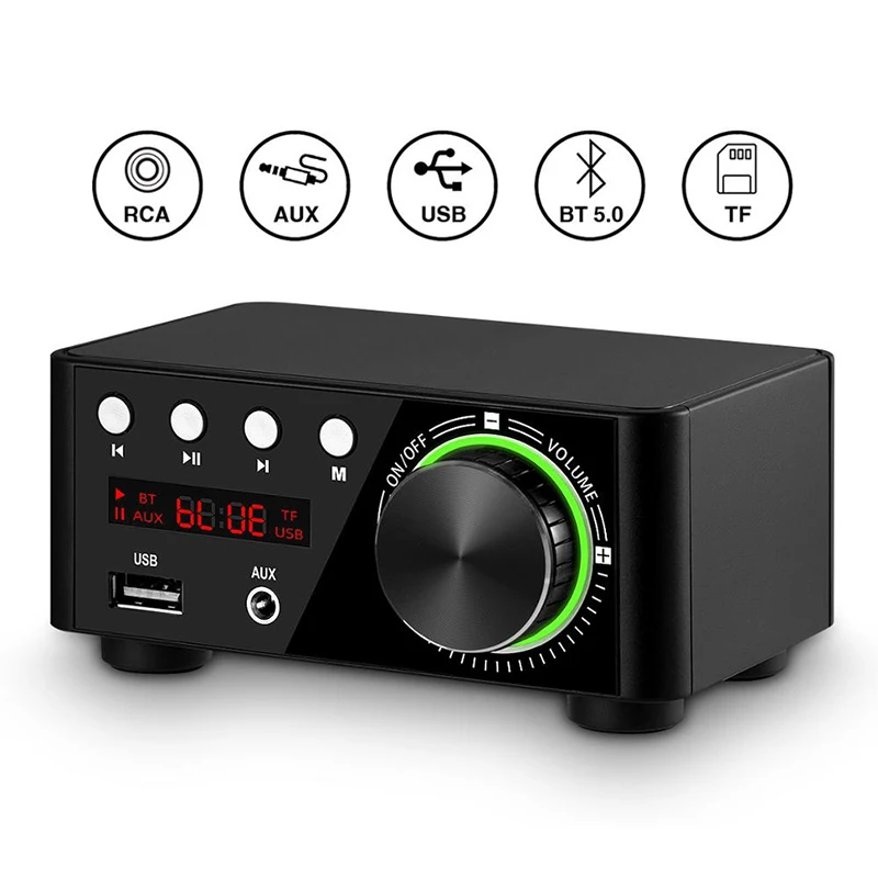 Douk Audio HiFi 5.0 Digital Amplifier Home Stereo Receiver Mini Marine/Car Class D Audio Amp USB Music Player USB DAC