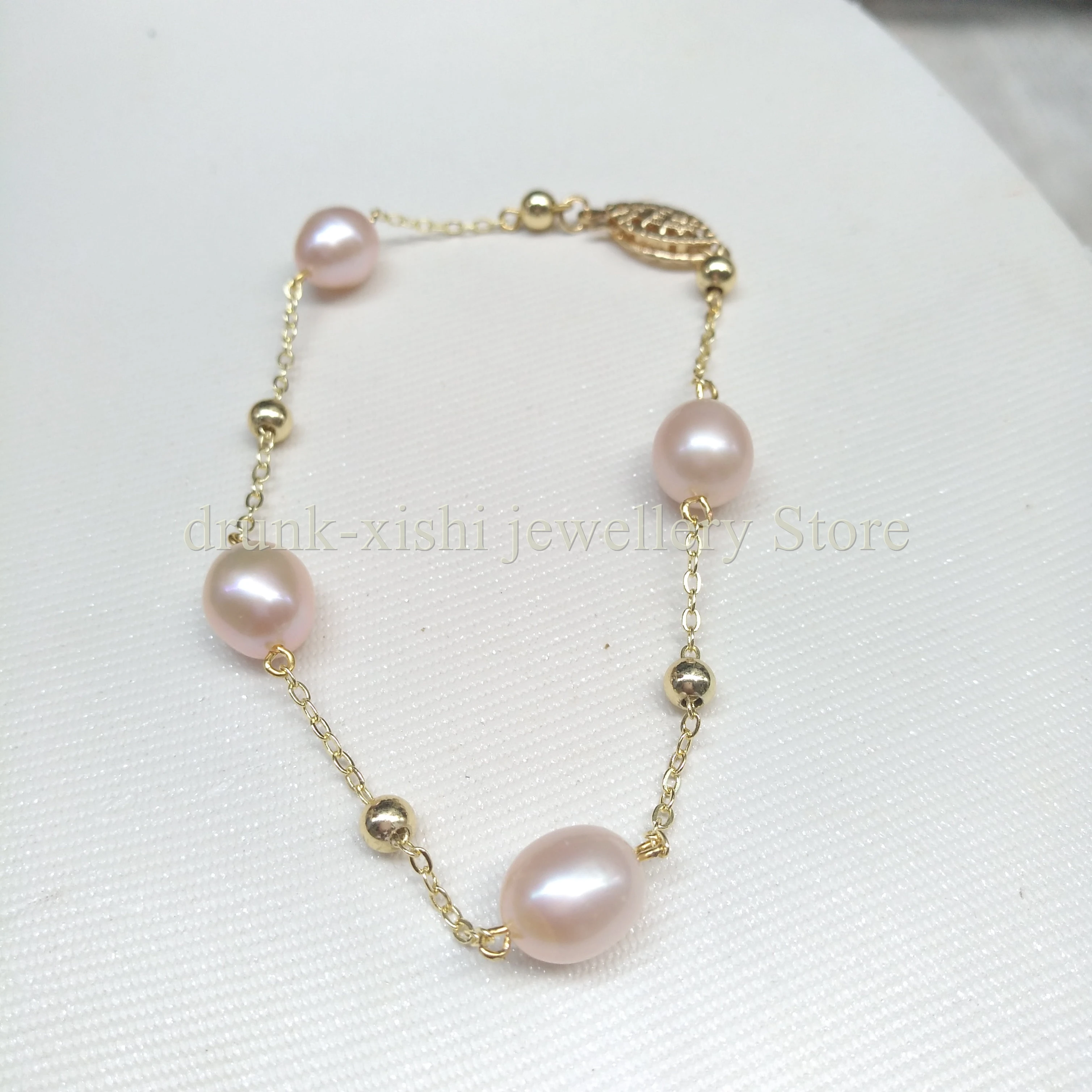 

Новый розовый фиолетовый натуральный Akoya жемчужный Staion браслет красивый для женщин свадебный подарок подружке невесты Бесплатная доставка