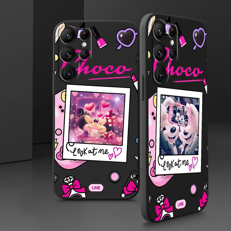 

Mickey Minnie DIsney Luxury Phone Case For Samsung Galaxy S22 S21 S20 FE S10 Note 20 Plus Lite Ultra 5G Armour Liquid Rope Cover