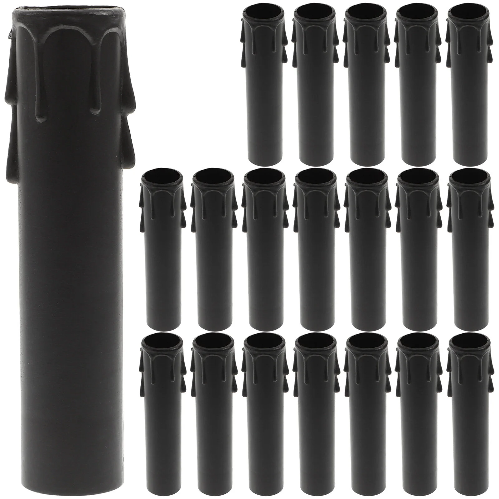 

20 Pcs Tear Tube Chandelier Black Parts Socket Cover Holders Pp Covers Sleeves Lamp Repair Kit