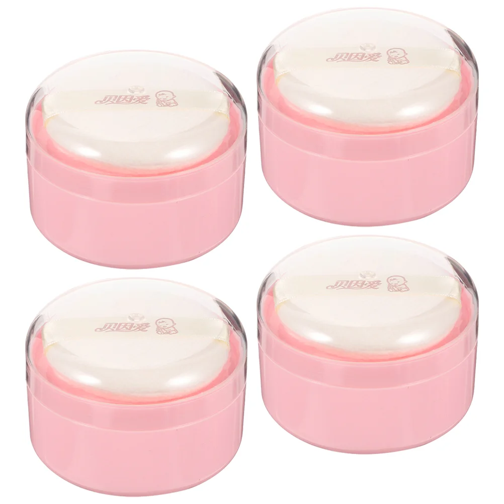 

4 Pcs Body Powder Puff Box Applicator Travel Dispenser Loose Puffs Baby Powders Container Pocket