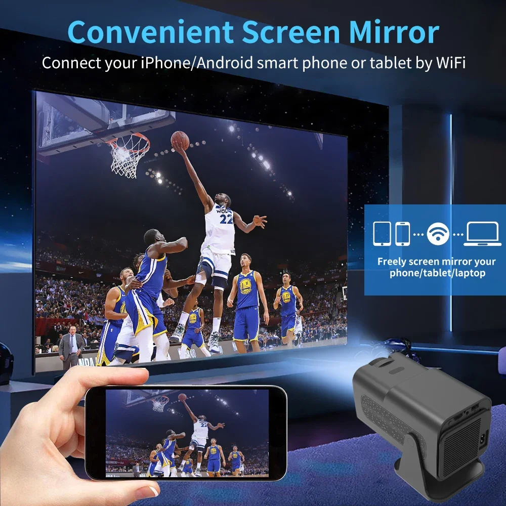 Домашний кинопроектор Y6S Android 12 300ANSI двойной Wi-Fi6 BT5.0 портативный кинотеатр уличный