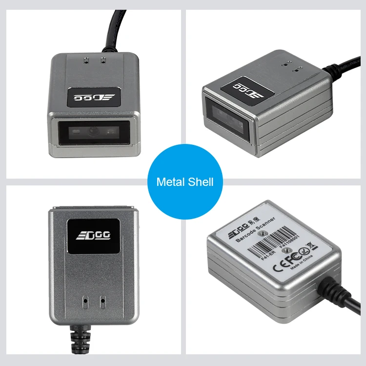 Фото ZXY Edoo Rs232/USB-интерфейс, металлический корпус, прочный промышленный сканер штрих-кода с фиксированным креплением 1d 2d №5