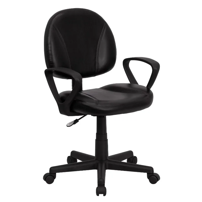 

Flash Furniture Ronald Mid-Back Black LeatherSoft Swivel Ergonomic Task Office Chair with Back Depth Adjustment and Arms